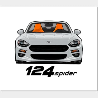 Fiat 124 Spider - White Posters and Art